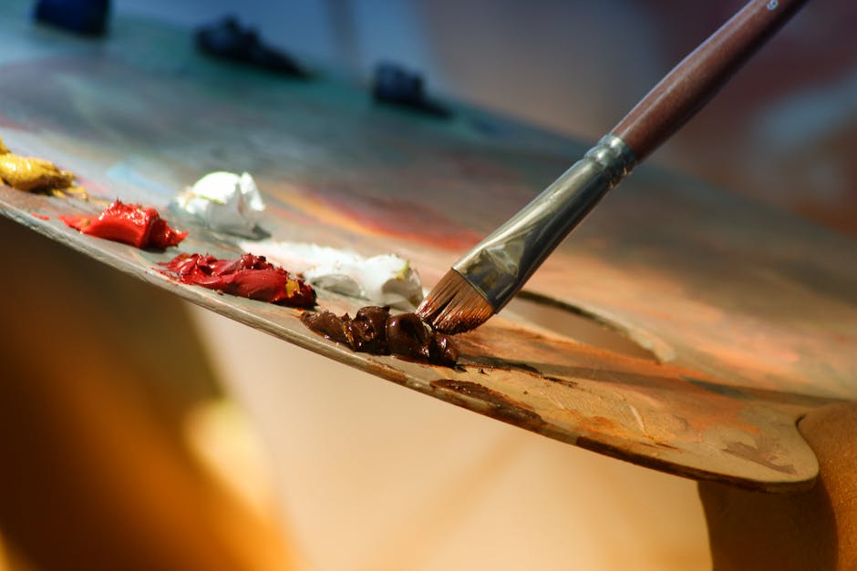 Art student creating a masterpiece in our studio